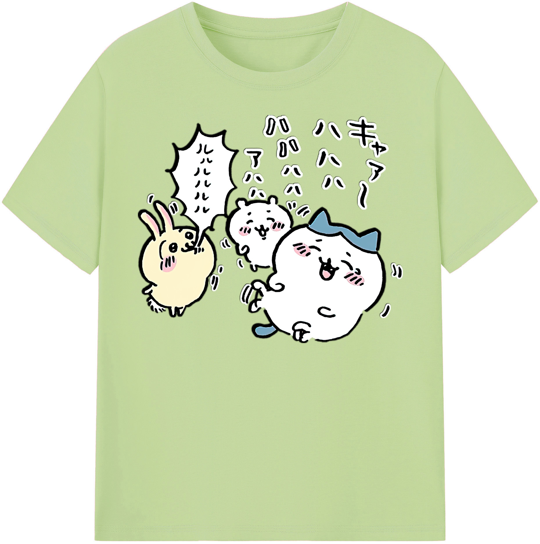 （画像用） ちいかわ うさぎ Chii-kawa usagi 綿100％半袖Tシャツ（フロントプリント）